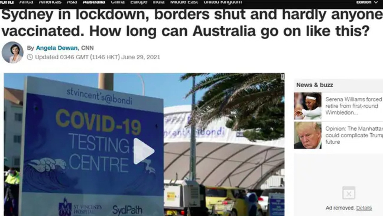 CNN reported that Aussies were “getting weary of these sporadic disruptions to their lives”. Picture: Supplied