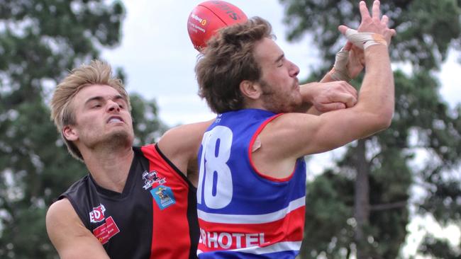 Pascoe Vale's Matthew Watson (left) is the competition’s leading goalkicker. Picture: Aaron Cook