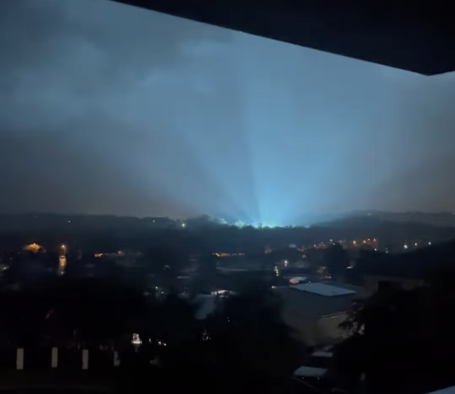 Residents reported seeing a big blue flash before their power went off on the Gold Coast. Picture: Facebook/Meegan Anderson.