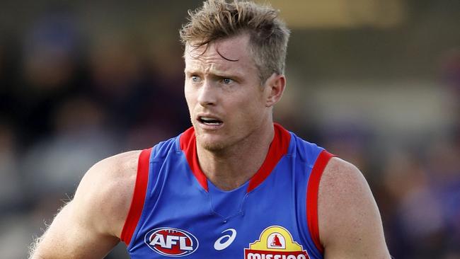 Western Bulldogs star Alex Keath is fighting to be fit for the 2021 grand final. Picture: Dylan Burns/AFL Photos via Getty Images