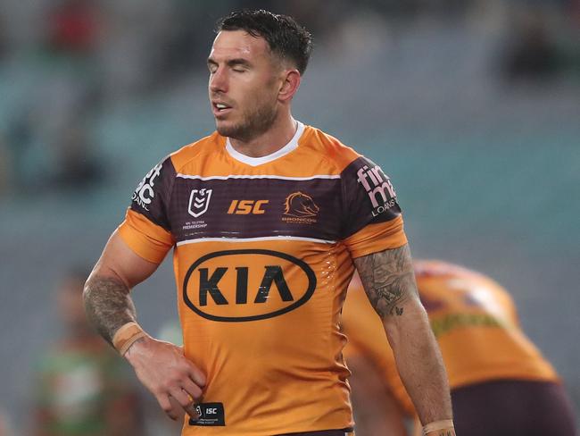 Brisbane's Darius Boyd after another loss in the Souths v Broncos NRL match at ANZ Stadium, Homebush. Picture: Brett Costello