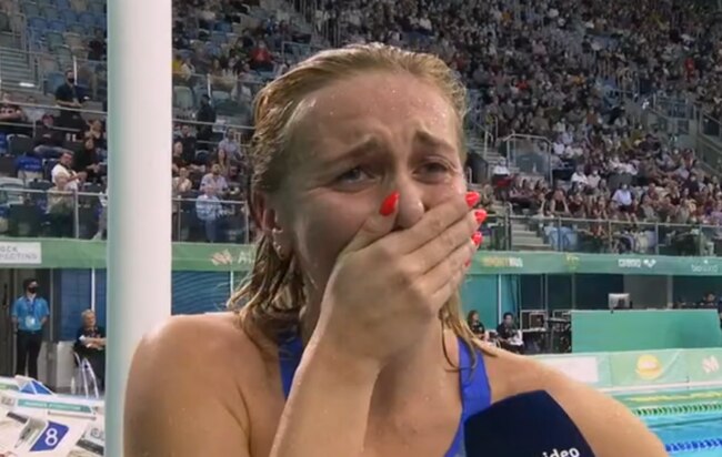 Ariarne Titmus was overcome by emotion.