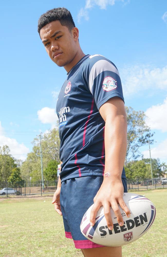 Ipswich State High School footballer Ogden George earlier in his career.