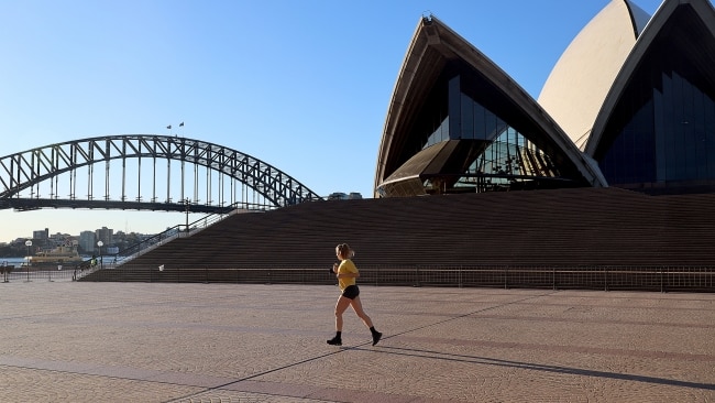 Sydney's Opera House and surrounds pictured empty amid August 2021 COVID-19 lockdown outbreak and lockdowns in NSW. Picture: NCA NewsWire / Nicholas Eagar