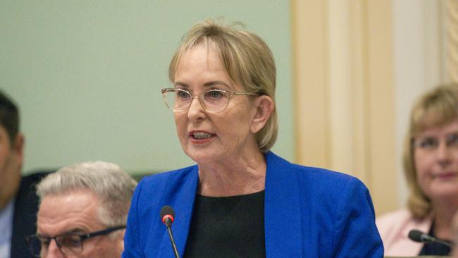 Minister for Finance, Trade, Employment and Training Ros Bates speaks during question time in Queensland parliament.