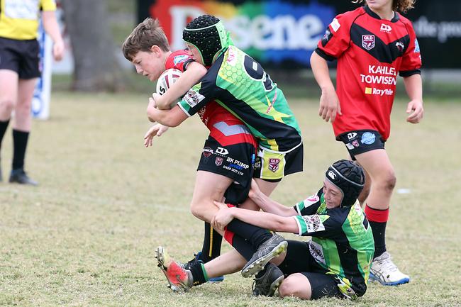 A Rugby League Gold Coast junior gala day at Burleigh Bears Junior Rugby League Club. Under 14s. Mudgeeraba vs Helensvale. Number 5. 5 September 2021 Miami Picture by Richard Gosling