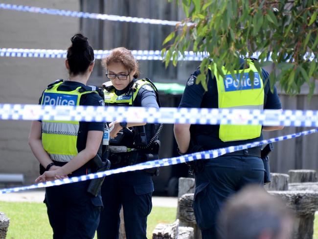 MELBOURNE, AUSTRALIA - NewsWire Photos - November 28, 2024: Police at an address 4/10 James Street Mordialloc where two people have been found dead.    Picture: NewsWire / Andrew Henshaw