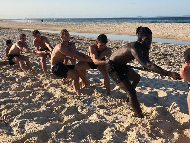 Southport Sharks NEAFL pre-season training camp at North Stradbroke Island. Picture: Supplied.