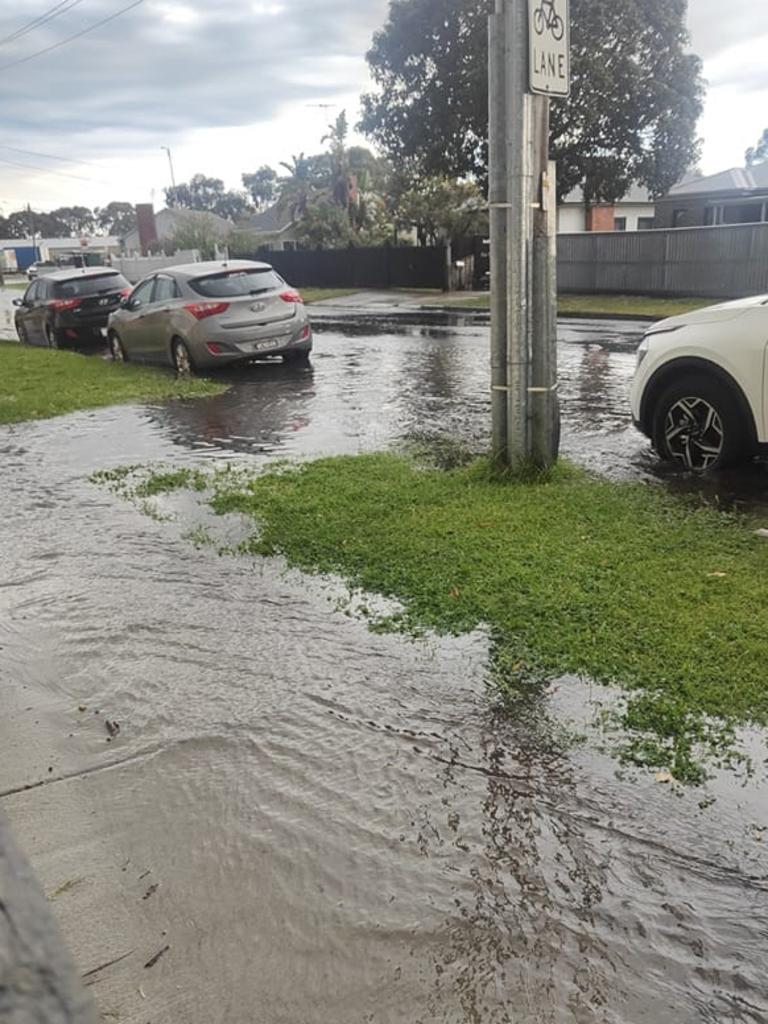 Water over footpath in Thomson. Source: Facebook