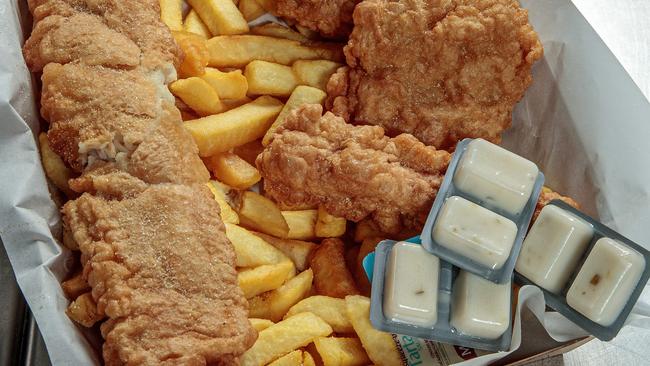 Dazza’s fish and chips are “absolutely beautiful”, customers say. Picture: Mark Dadswell