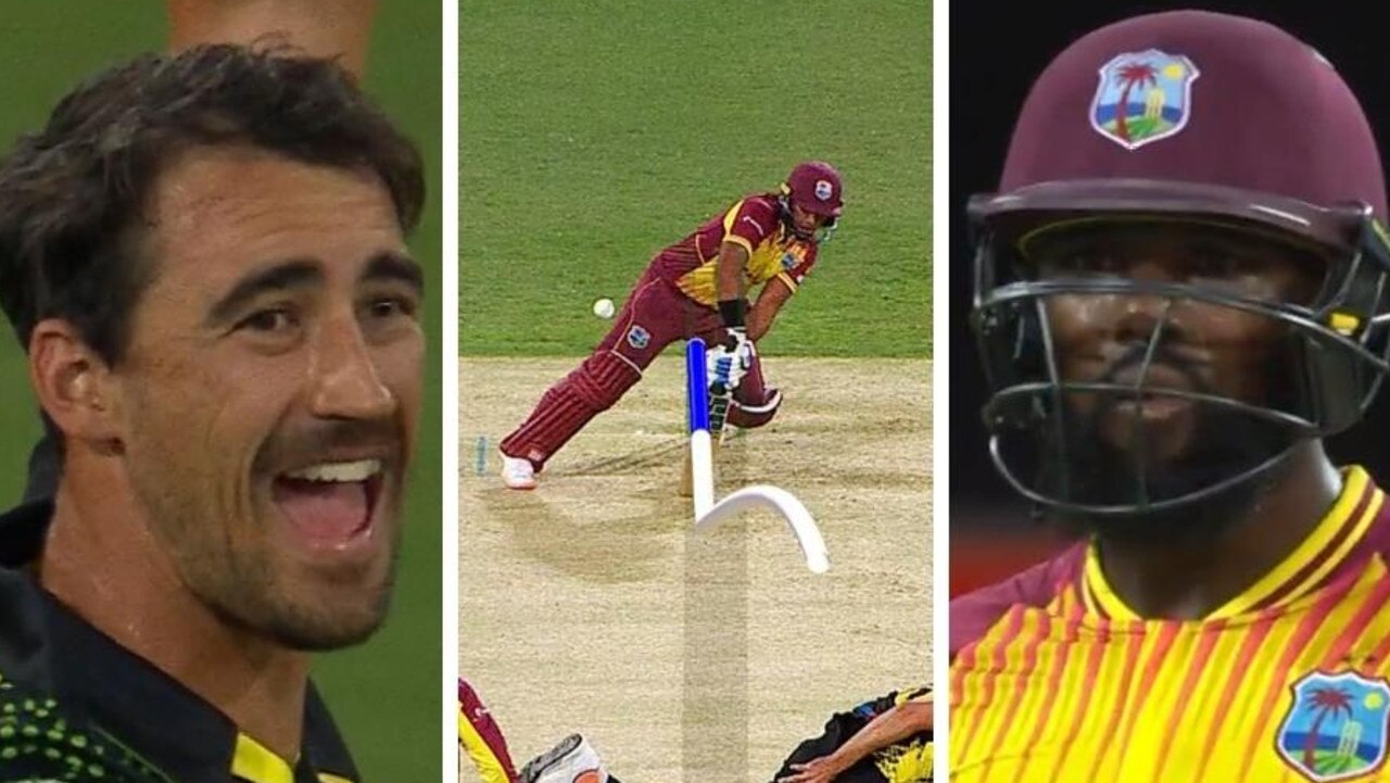 Australia vs West Indies first T20 live score Mitchell Starc DRS video