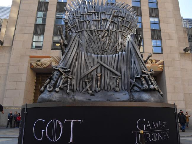A giant Iron Throne is on display ahead of the 