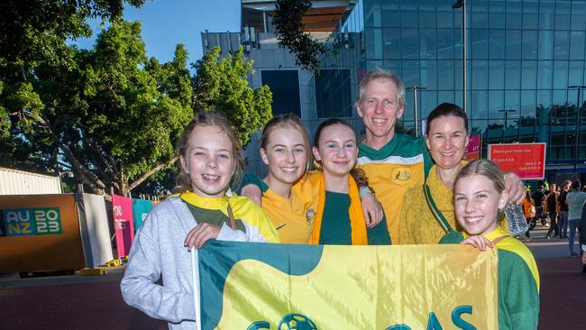 Fans ahead of the World Cup Matilda's v Sweden match at Suncorp Stadium. Photo - Stephen Archer