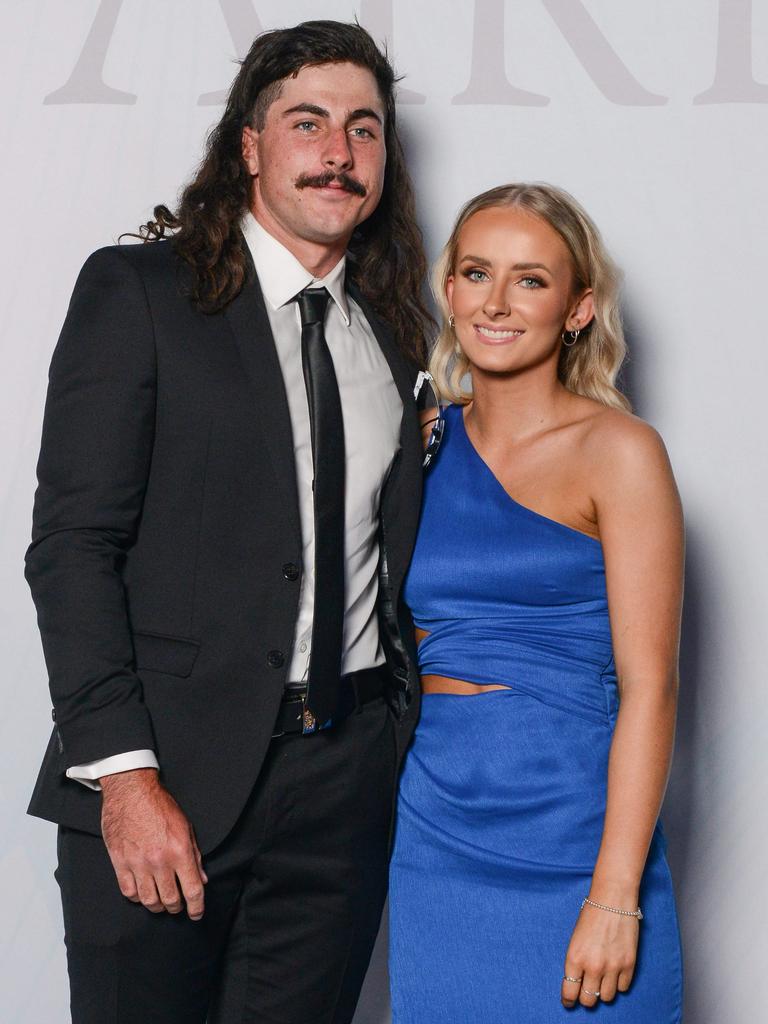 Lachie Jones and Claudia Neale at the Port Adelaide AFL and AFLW best and fairest at the Adelaide Convention Centre, DECEMBER 5, 2022: Picture: Brenton Edwards