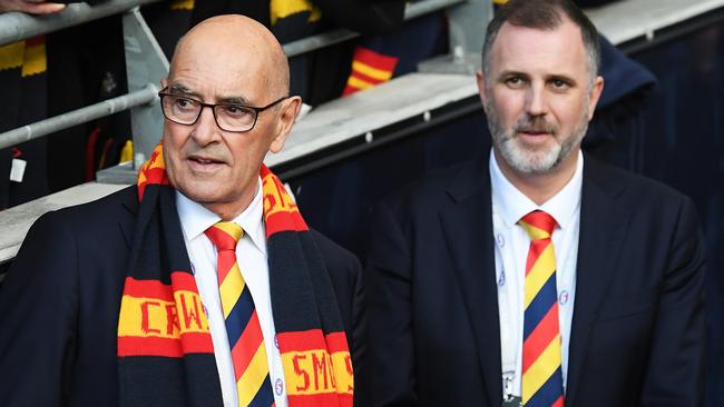 Adelaide Football Club chairman John Olsen (left) and CEO Tim Silvers. Picture: Mark Brake/Getty Images