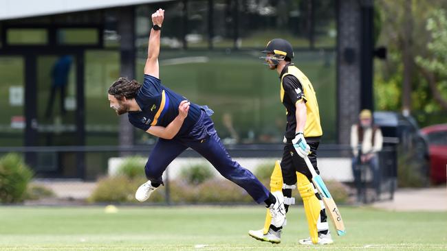 Premier: Jackson Freeman in full swing for Ringwood. Picture: Steve Tanner