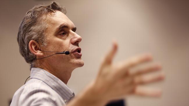 Jordan Peterson gives a lecture at the University of Toronto in 2017. Picture: Getty Images