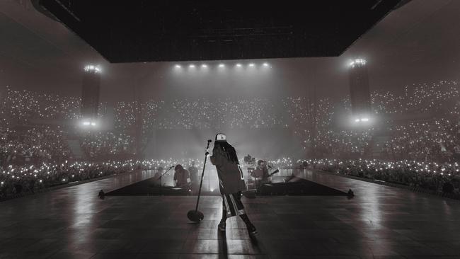 Billie Eilish on the opening night of her Australian tour at the Brisbane Entertainment Centre. Picture: Henry Wu