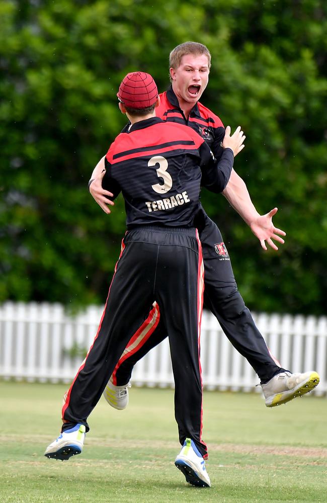 Terrace bowler George Hales GPS First XI cricket between Terrace and Ipswich Grammar School Saturday February 1, 2025. Picture, John Gass