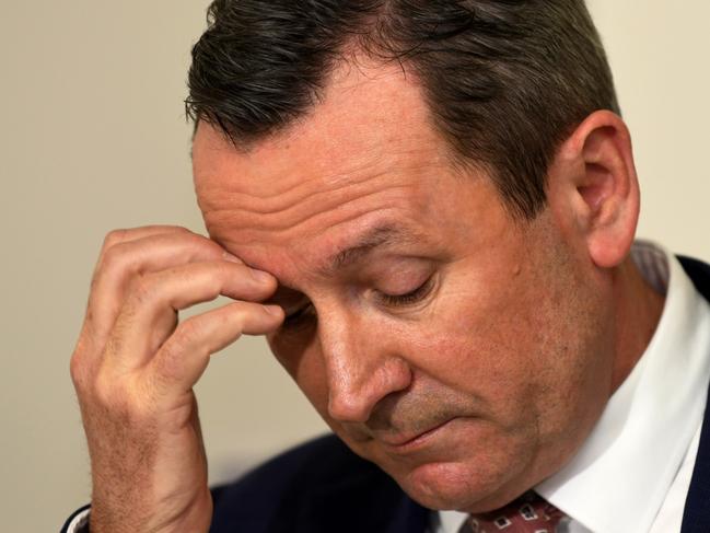 PERTH , AUSTRALIA - NewsWire Photos NOVEMBER 3, 2021. An emotional Premier Mark McGowan reacts to the news of Cleo Smith safe rescue. Picture: NCA NewsWire /  Sharon Smith