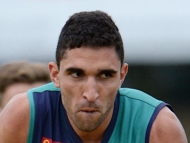 WAFL - East Fremantle vs Peel Thunder at East Fremantle Oval, Perth. PICTURED- Peel's Anthony Morabito breaks a tackle.