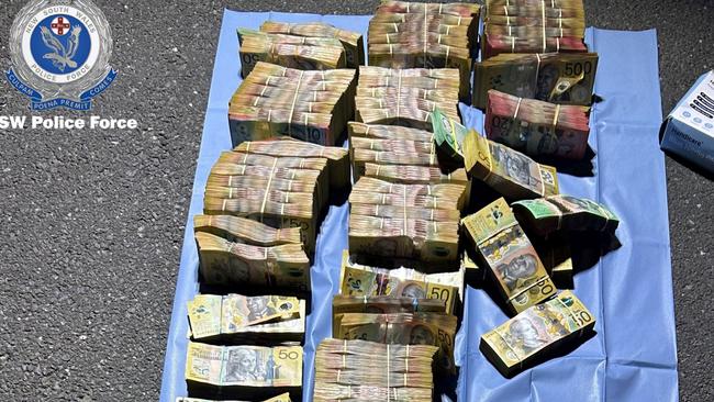 Police seized cash (pictured) from Shadrin’s truck during their investigation into his alleged involvement in interstate drug dealing. Picture: NSW Police