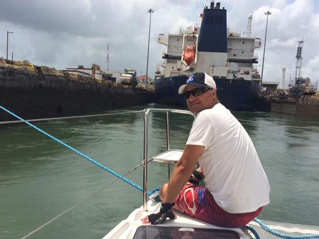 John Nokolic sails through the Panama Canal on his yacht Shenanigans. Picture Facebook