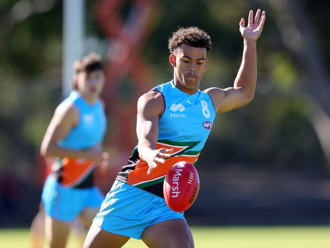 Gold Coast academy product Leonardo Lombard starred for the Allies on the weekend. Picture: Sarah Reed/AFL Photos via Getty Images.