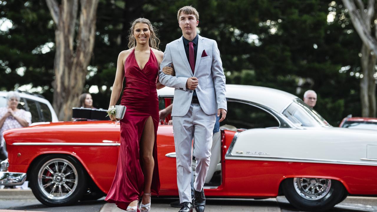 Sam Hinton and partner Aahliya Drought at St Mary's College formal at Picnic Point, Friday, March 24, 2023. Picture: Kevin Farmer