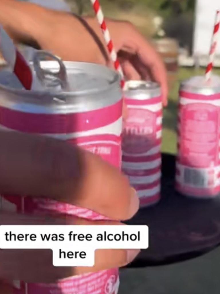 One influencer who attended commented there were enough free drinks to get them ‘messed up’. Picture: TikTok/@claudia_bon