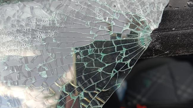 Car window smashed in Wellington. Photo: Supplied