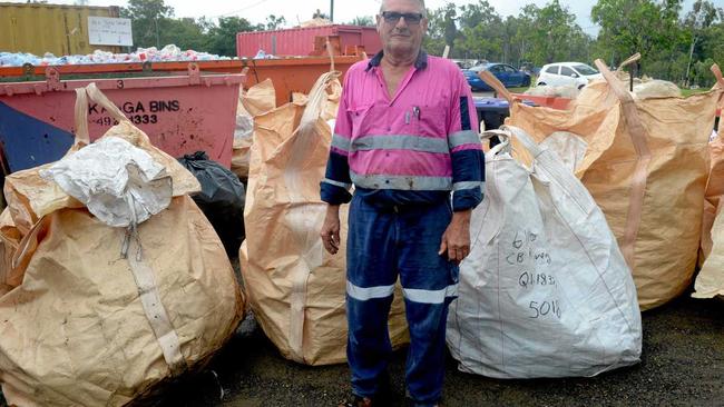 Kanga Bins' Wayne McCasker at Containers for Change. Picture: Jann Houley