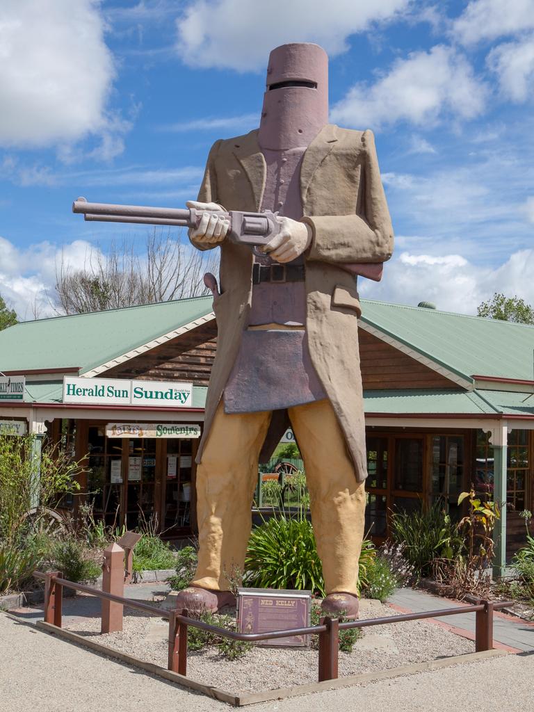 The Big Ned Kelly Statue at Glenrowan, Victoria. Picture: Alamy/Rebecca Lim