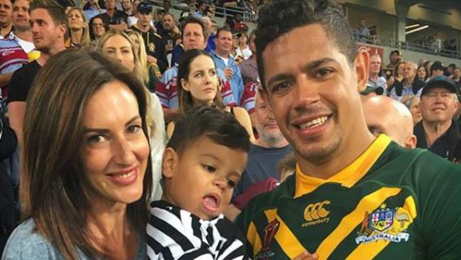 Dane Gagai pictured with fiance Kelly and son Dante on Kelly's Instagram.
