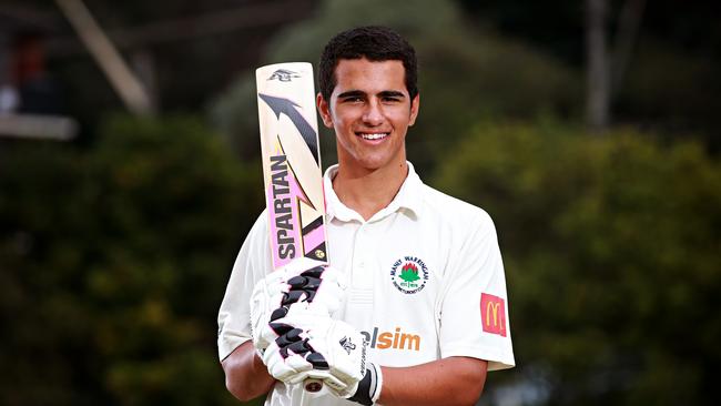 12/1/18  Schoolboy cricketer Ollie Davies at Manly Oval.  Picture: Adam Yip / Manly Daily