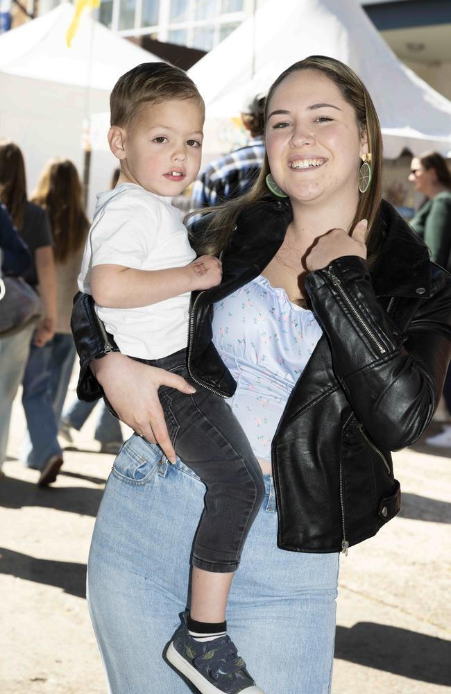 Francesca Leva and Lewis Salkeld, 3, at CronullaFest at Cronulla on the 09/09/2023. Picture: Daily Telegraph/ Monique Harmer