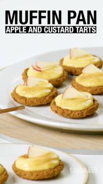 Muffin pan apple and custard tarts