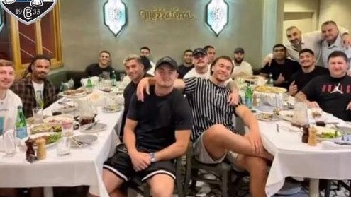 Bulldogs’ dinner photo from social media.