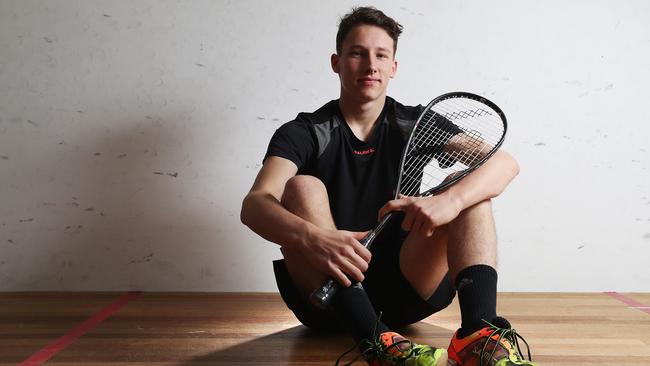 Jack Hudson, 18, of Hobart, will represent Australia in the under-19 World Junior Squash Championships in India. Picture: NIKKI DAVIS-JONES