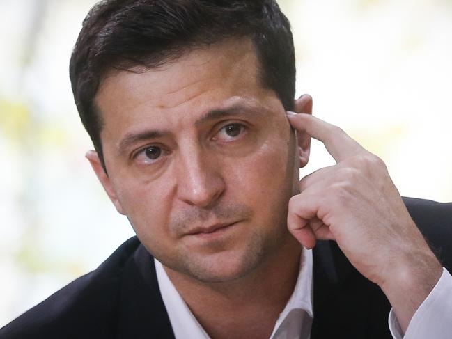 Ukrainian President Zelenskiy was “anxious” about the Trump administration even before the phone call with Mr Trump, according to the US State Department. Picture: AP Photo