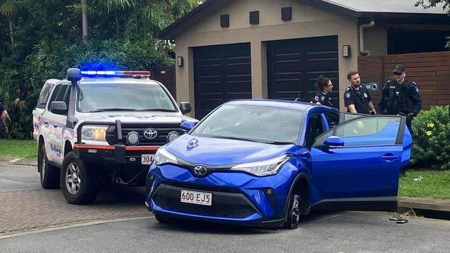 An allegedly stolen late model Toyota Corolla was stopped by police tyre spikes in Brinsmead earlier this year. Picture: Supplied