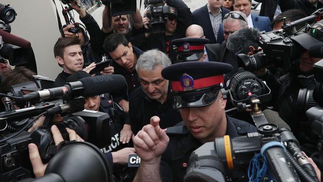 Vic Minassian, the father of suspect Alek Minassian, leaves court after his son’s court appearance in Toronto on April 24, 2018. Picture: AFP/Lars Hagberg