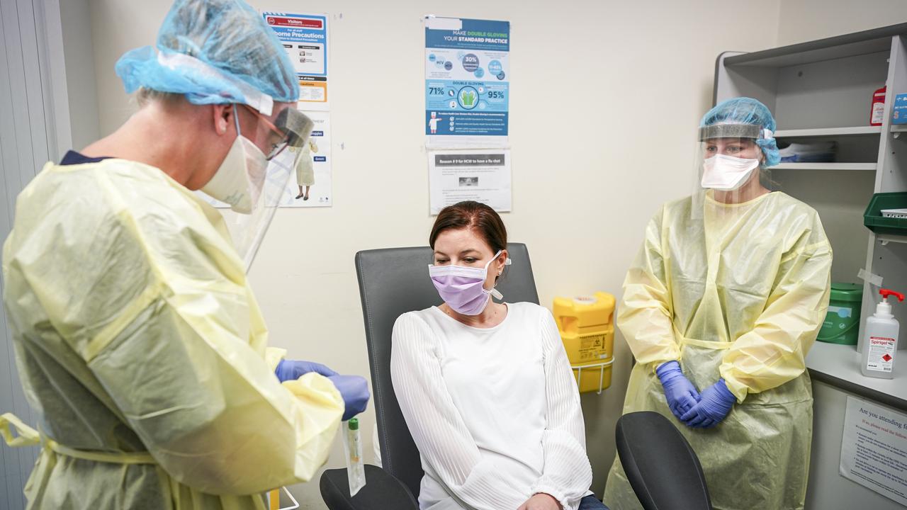 A new coronavirus clinic at Flinders Medical Centre. Picture: Mike Burton/AAP