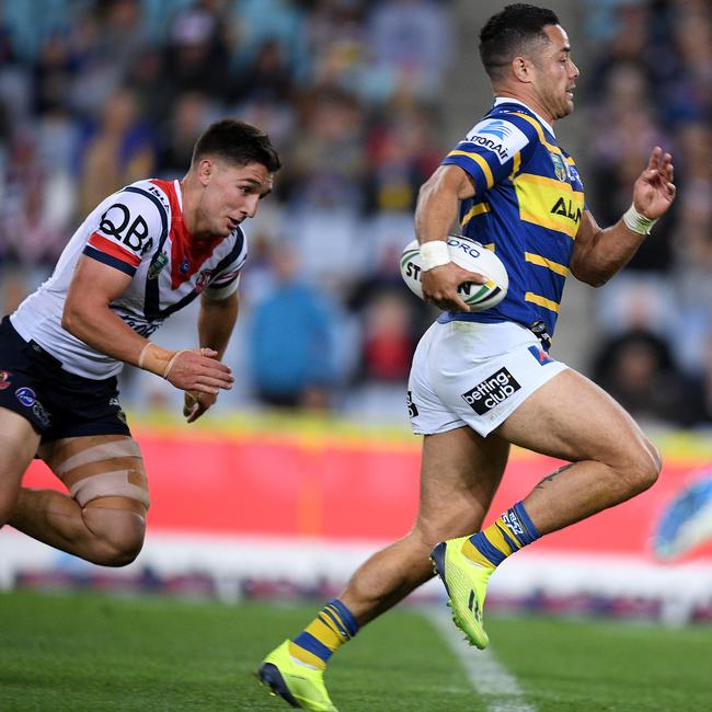 Jarryd Hayne in action for the Parramatta Eels in 2018. Picture: AAP