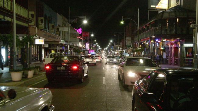 Hindley Street at night in Adelaide. Picture: File