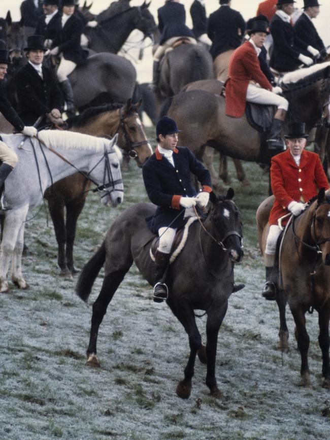 Prince Charles goes fox hunting in 1982. Picture: Getty