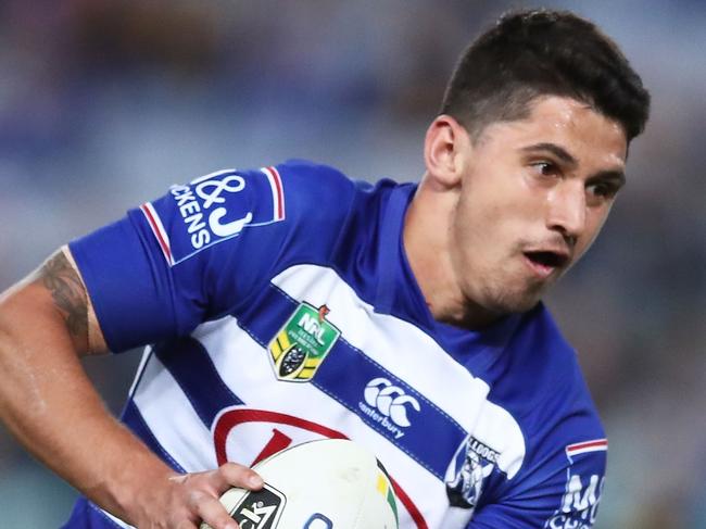 SYDNEY, AUSTRALIA - JULY 19:  Jeremy Marshall-King of the Bulldogs runs at the defence during the round 19 NRL match between the Parramatta Eels and the Canterbury Bulldogs at ANZ Stadium on July 19, 2018 in Sydney, Australia.  (Photo by Matt King/Getty Images)