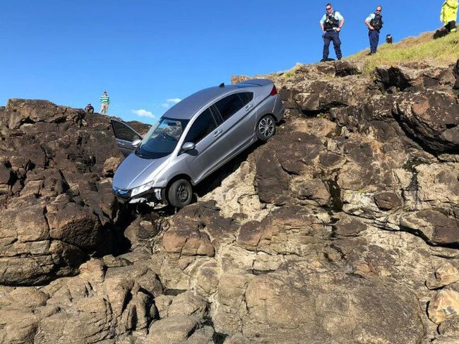 Car stuck on rocks at Kiama. Picture Facebook 3.JPG