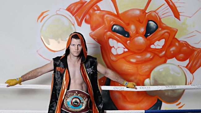 Jeff Horn at his Stretton boxing gym. Picture: Annette Dew