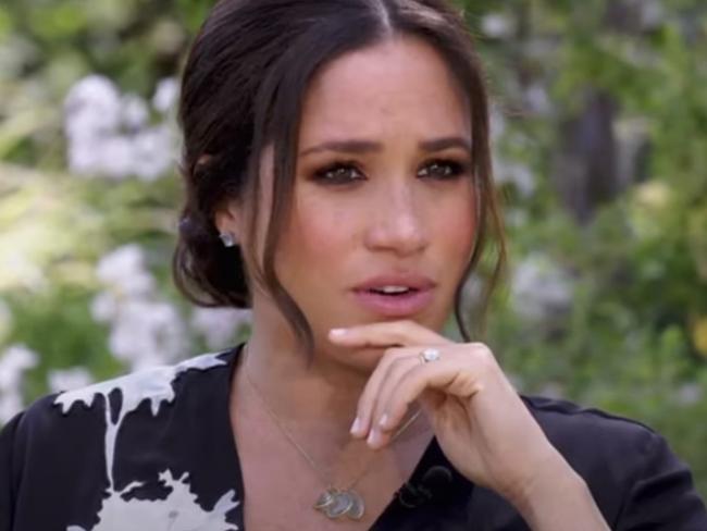 New clips of Meghan during interview with Oprah Winfrey released on 4 March 2021. Picture: CBS